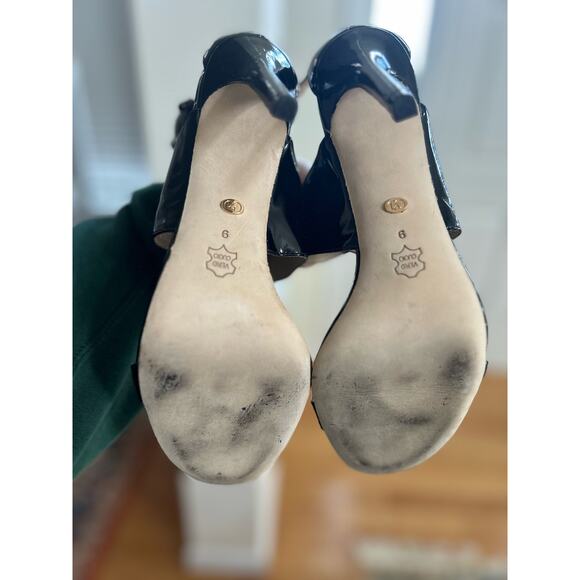 Charles David Black Patent Leather Strappy Stiletto Heel - Picture 7 of 10